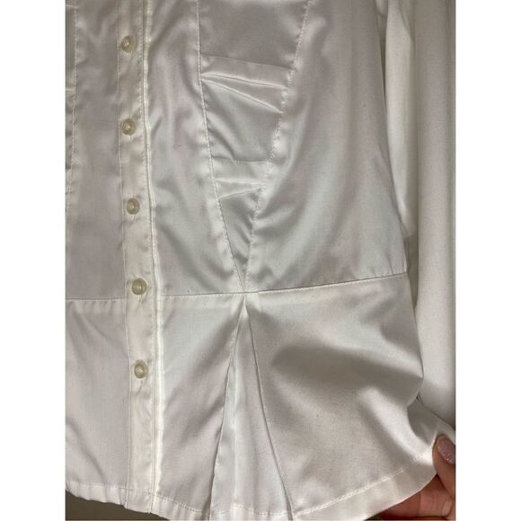 Size PL, Coldwater Creek, white button down blouse. Corset inspired detailing! - Picture 2 of 5